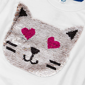 Μακρυμάνικα μπλουζάκια για κορίτσια Παιδικά ρούχα με παγιέτες βαμβακερά μπλουζάκια μπλουζάκια για παιδιά Φθινοπωρινά ρούχα 3-11 ετών