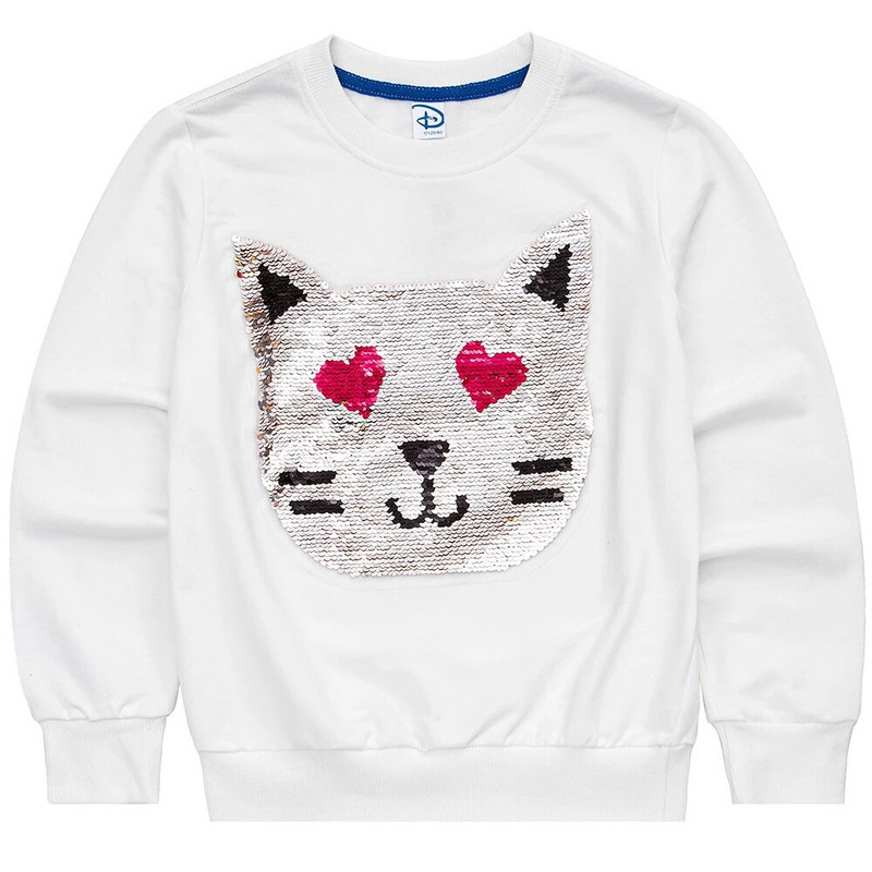 Mergaičių megztiniai ilgomis rankovėmis, apverčiami blizgučiais, vaikiški drabužiai, medvilniniai megztiniai marškinėliai, viršutiniai drabužiai vaikams, rudens drabužiai 3–11 m.