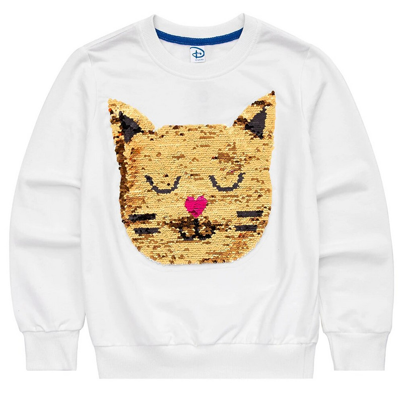 Mergaičių megztiniai ilgomis rankovėmis, apverčiami blizgučiais, vaikiški drabužiai, medvilniniai megztiniai marškinėliai, viršutiniai drabužiai vaikams, rudens drabužiai 3–11 m.