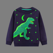 Little Maven 2023 Hanorac pentru băieți de Halloween Toamnă Dinozaur luminos Haine casual pentru copii Tricouri care strălucesc în întuneric Bumbac