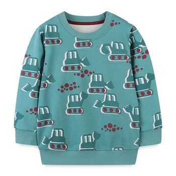 Суичър за момчета Cartoon Excavator 2023 Зимни дрехи Спортно горнище за момче Памучен джъмпер с дълъг ръкав Детски дрехи Детски пуловер