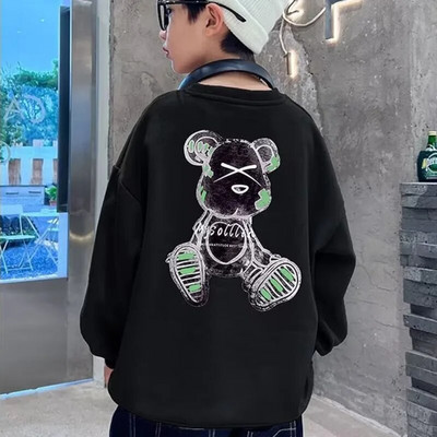 Berniukų megztinis pavasario ir rudens stilius Naujas vidutinio dydžio vaikiški rudeniniai marškinėliai rudeniniai apatiniai berniukų madingi ir madingi