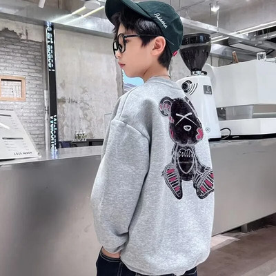 Berniukų megztinis pavasario ir rudens stilius Naujas vidutinio dydžio vaikiški rudeniniai marškinėliai rudeniniai apatiniai berniukų madingi ir madingi