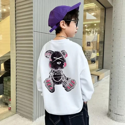 Berniukų megztinis pavasario ir rudens stilius Naujas vidutinio dydžio vaikiški rudeniniai marškinėliai rudeniniai apatiniai berniukų madingi ir madingi