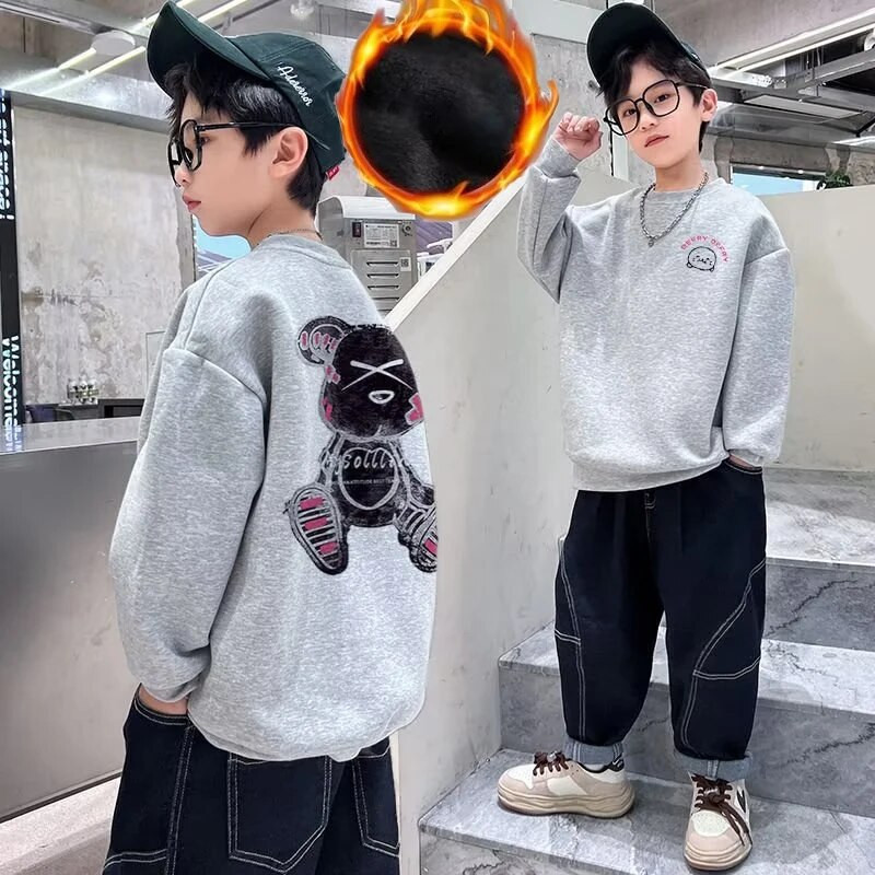 Berniukų megztinis pavasario ir rudens stilius Naujas vidutinio dydžio vaikiški rudeniniai marškinėliai rudeniniai apatiniai berniukų madingi ir madingi