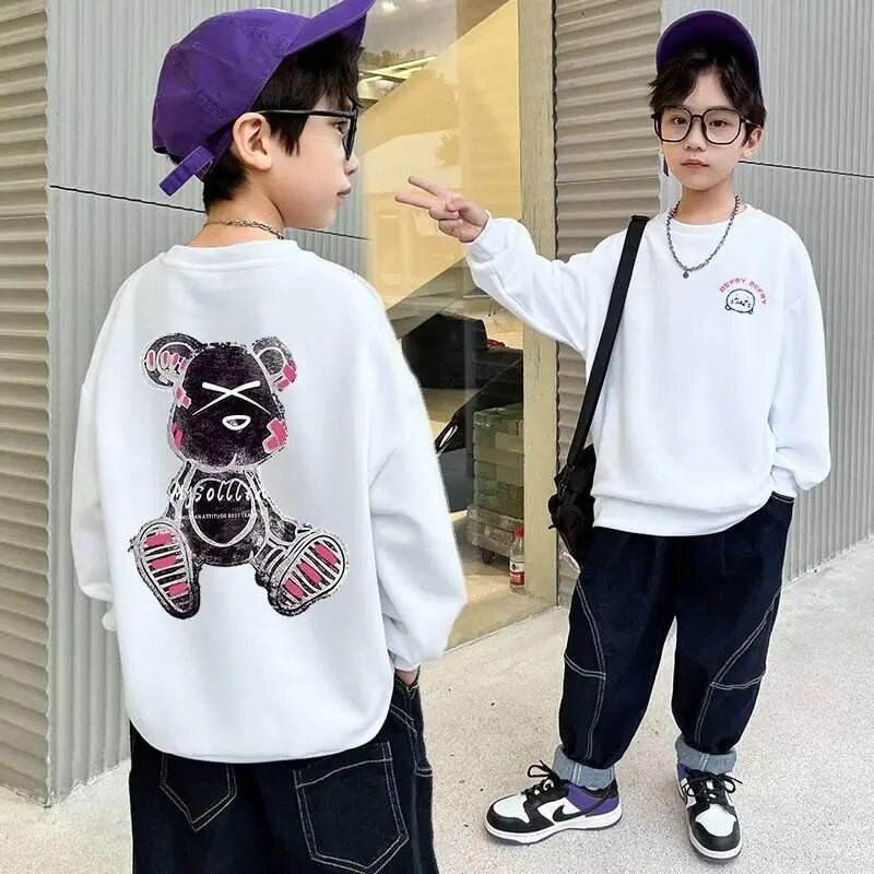 Berniukų megztinis pavasario ir rudens stilius Naujas vidutinio dydžio vaikiški rudeniniai marškinėliai rudeniniai apatiniai berniukų madingi ir madingi