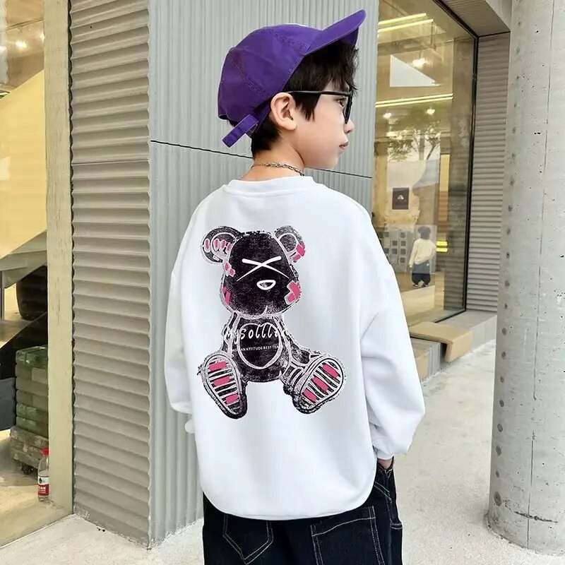 Berniukų megztinis pavasario ir rudens stilius Naujas vidutinio dydžio vaikiški rudeniniai marškinėliai rudeniniai apatiniai berniukų madingi ir madingi