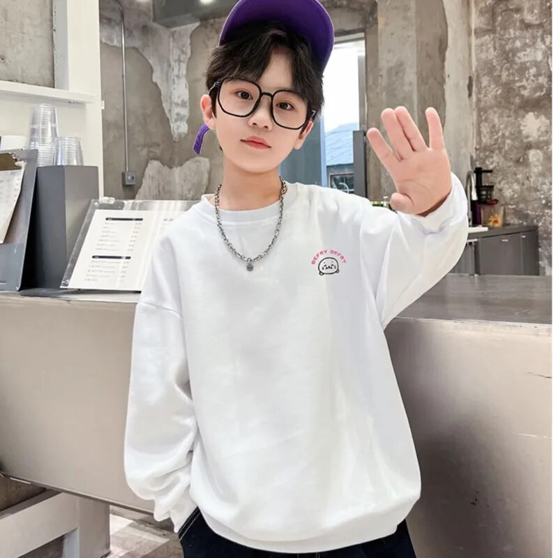 Berniukų megztinis pavasario ir rudens stilius Naujas vidutinio dydžio vaikiški rudeniniai marškinėliai rudeniniai apatiniai berniukų madingi ir madingi