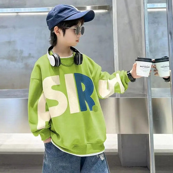Пролетно-есенен пуловер Streetwear Boy Korea Fashion New 2023 Print Top Sleeve Детско облекло Ежедневни дрехи Tide Sport
