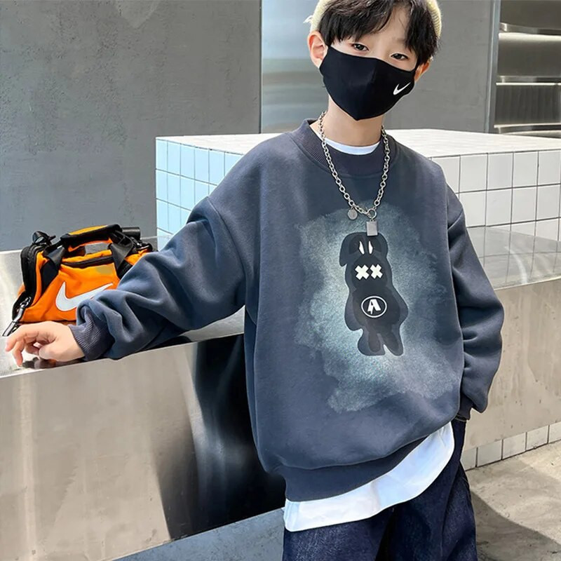 Dječaci Duksevi s kapuljačom Sweatshirts Pamučne majice Gornja odjeća 2023 Crtani Proljeće Jesen Vjetrootporna Dječja Školska Dječja Odjeća