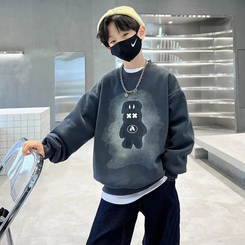 Dječaci Duksevi s kapuljačom Sweatshirts Pamučne majice Gornja odjeća 2023 Crtani Proljeće Jesen Vjetrootporna Dječja Školska Dječja Odjeća