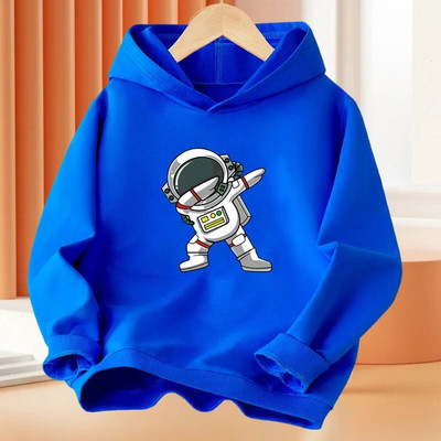 Hanorace pentru băieți de modă Dabbing Astronaut design amuzant imprimare bumbac, primăvară, toamnă, haină de bază, pulover hip hop