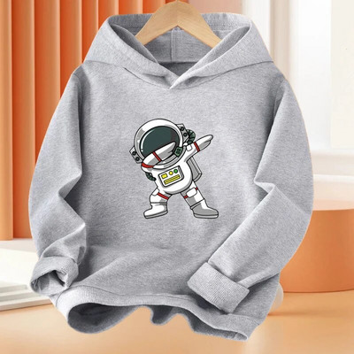 Hanorace pentru băieți de modă Dabbing Astronaut design amuzant imprimare bumbac, primăvară, toamnă, haină de bază, pulover hip hop