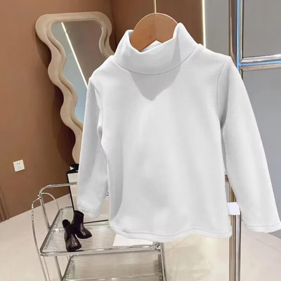 De Rong Tricou pentru copii cu guler pe jumătate înalt Îmbrăcăminte de toamnă pentru fete Partea de jos versatilă Top