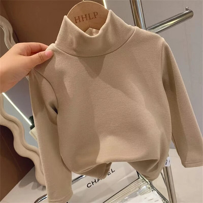 De Rong Tricou pentru copii cu guler pe jumătate înalt Îmbrăcăminte de toamnă pentru fete Partea de jos versatilă Top