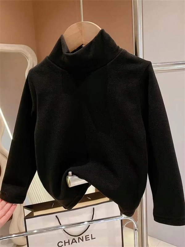 De Rong Παιδικό μπλουζάκι με μισό ψηλό γιακά, φθινοπωρινά ρούχα για κορίτσια Ευέλικτο κάτω μπλουζάκι