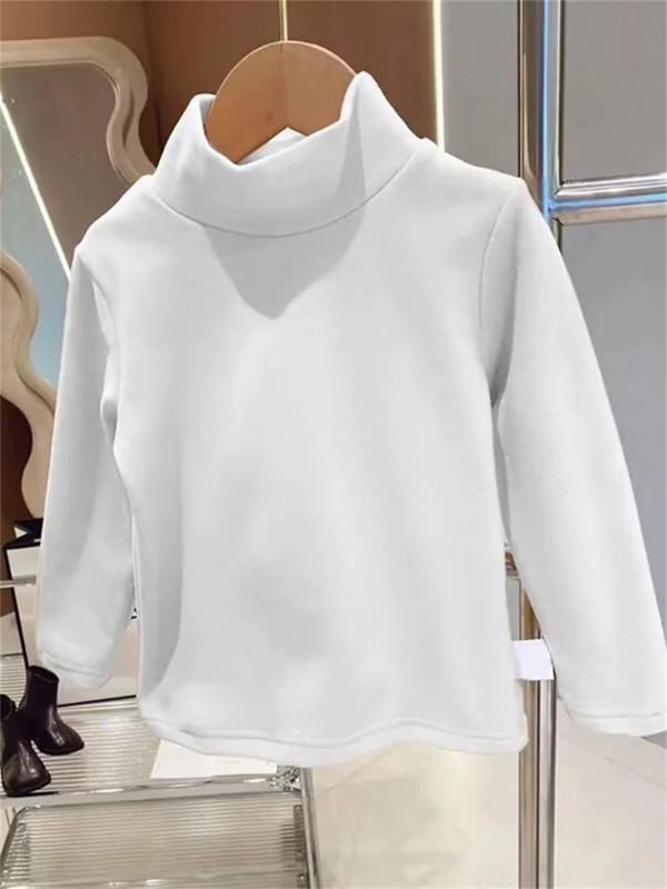 De Rong Παιδικό μπλουζάκι με μισό ψηλό γιακά, φθινοπωρινά ρούχα για κορίτσια Ευέλικτο κάτω μπλουζάκι