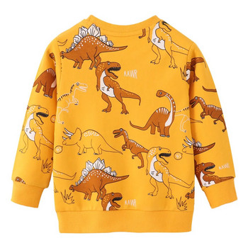 Детски памучен суитшърт Пролетни и есенни дрехи Момчета Сладка тениска с дълъг ръкав с щампи Бебешко домашно облекло Горнища 2-5T