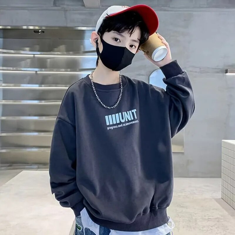 Πουλόβερ για αγόρια σε στυλ άνοιξης και φθινοπώρου Νέο μεσαίου μεγέθους παιδικό φθινοπωρινό μπλουζάκι για αγόρια φθινοπωρινό πουκάμισο μοντέρνο και μοντέρνο