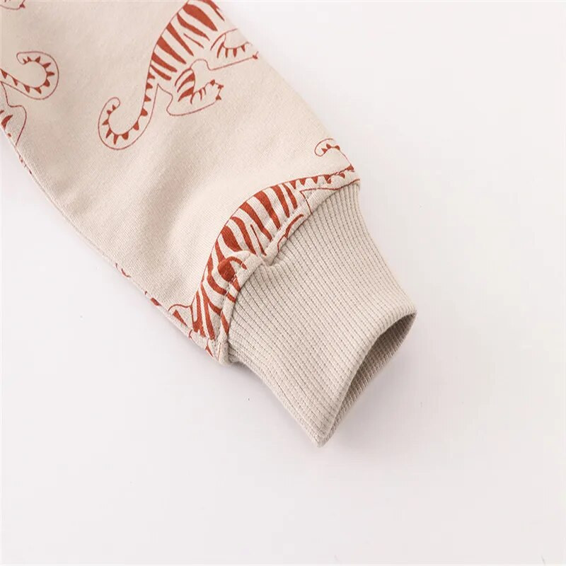 Hüppemeetrid Uus saabumine Sügis kevad Tigers Print Beebi dressipluusid Pika varrukaga Lasteriided Loomad Lapsed Spordisärgid