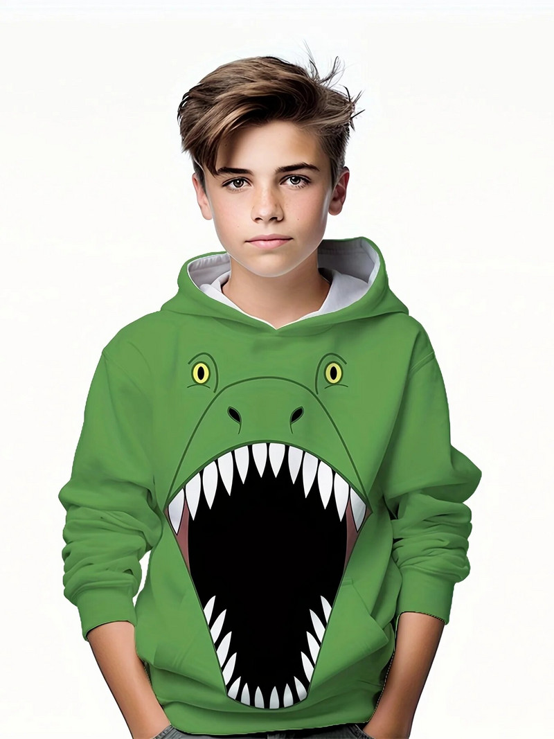 1. Juodai balti kačių 3D spaudiniai berniukų laisvalaikio megztiniai su gobtuvu ilgomis rankovėmis pavasario rudeniui, vaikiški megztiniai su gobtuvu lauke