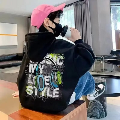 Poiste kapuutsiga kampsunid, populaarne beebiplüüsist soe topp vanematele lastele, hip-hop trend, mitmekülgne spordijaki trend