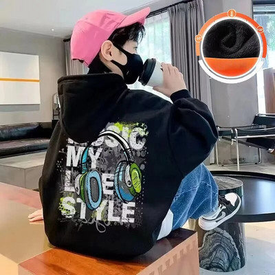 Poiste kapuutsiga kampsunid, populaarne beebiplüüsist soe topp vanematele lastele, hip-hop trend, mitmekülgne spordijaki trend