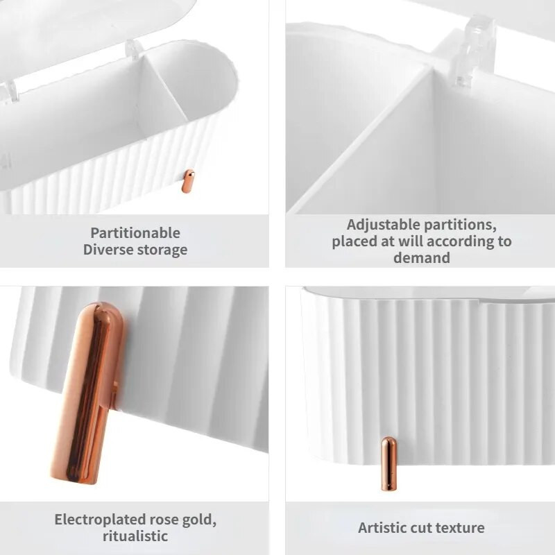 Kutija za pohranjivanje kozmetike s poklopcem Otporan na prašinu Stolni odstranjivač šminke Pamučna puder Organizator Kutija za pohranjivanje