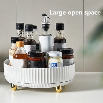 НОВА Въртяща се на 360 тава Кухненски контейнери за съхранение на буркан с подправки Поднос за храна Кутия за съхранение на баня Нехлъзгащ се Органайзер за козметика