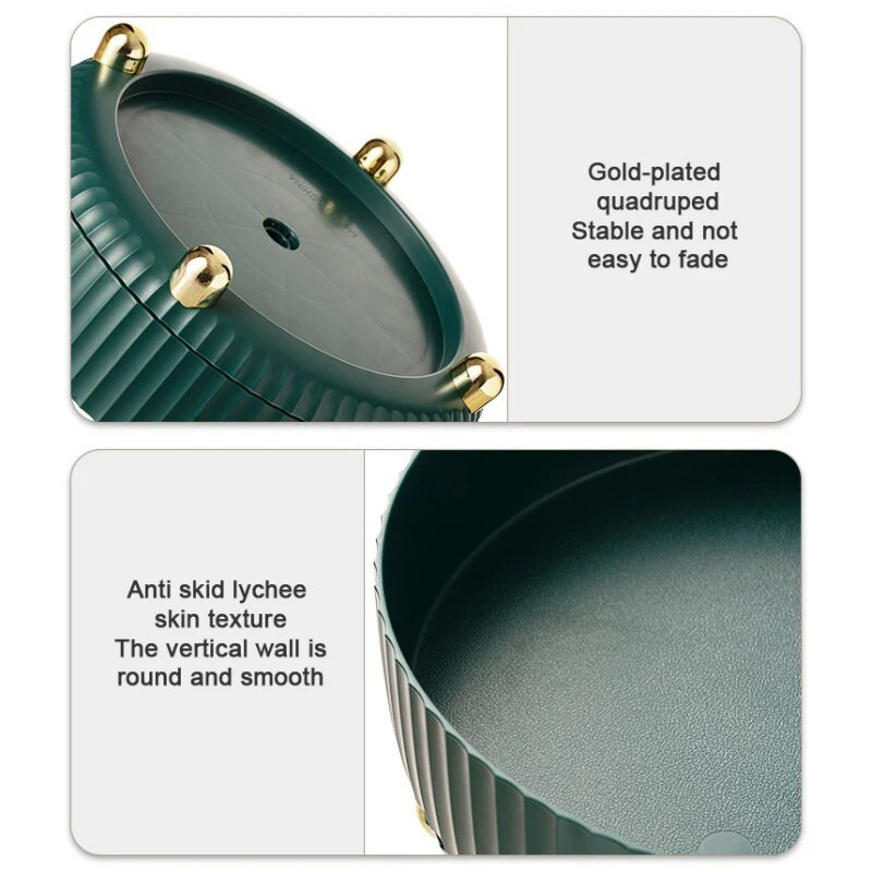 NAUJAS 360 besisukantis padėklas virtuvės laikymo talpyklos prieskonių stiklainiui Maisto padėklas užkandžiams vonios kambario laikymo dėžutės neslystantis kosmetikos laikiklis