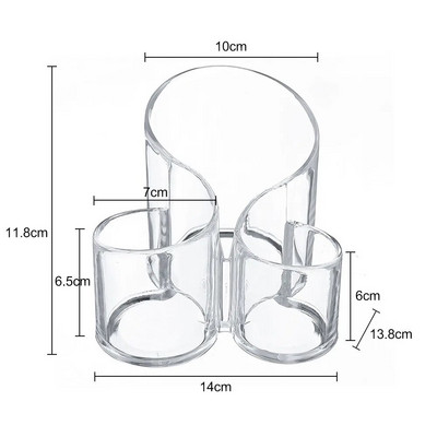 3 auku läbipaistev kosmeetiline jumestuskreem akrüül meigipintsel hoiukarbi ümbris jumestuspintsli hoidja laua korraldaja meigitööriist