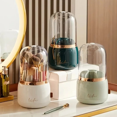 1 bucată Depozitare cosmetice Compartiment rotativ rezistent la praf Tub perie Ruj Fard de ochi Penie de machiaj Găleată Raft de birou