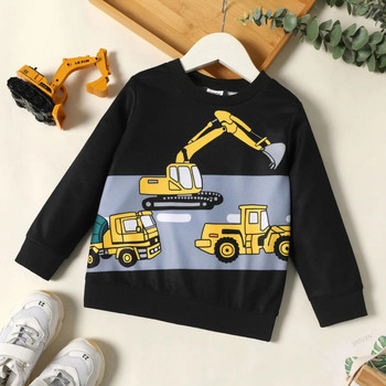 PatPat μπλούζες για αγόρια για παιδιά Casual Vehicle print πουλόβερ Παιδική μπλούζα για αγόρια Ρούχα