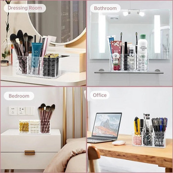 1PC Clear Acrylic Brush Holder Desk Cosmetic Organizer Lipstick Brush Storage Lipstick Brush Storage θήκη