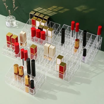 Clear 18/12/36 Grid Lipstick Stand Θήκη Makeup Organizer Storage Box Θήκη κραγιόν Οθόνης θήκης Cosmetic Jewelry Organizer Box