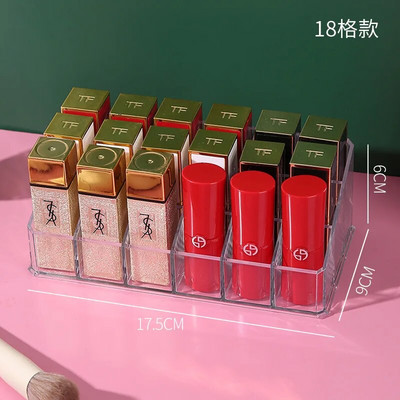 Läbipaistev 18.12.36 Grid huulepulgahoidja ümbris meikide hoiustamiskarp huulepulga näidikuhoidja kosmeetika ehete karp