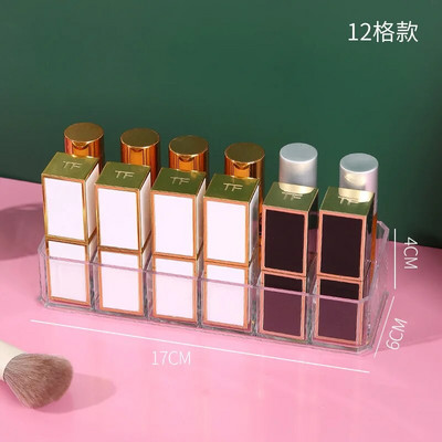 Läbipaistev 18.12.36 Grid huulepulgahoidja ümbris meikide hoiustamiskarp huulepulga näidikuhoidja kosmeetika ehete karp