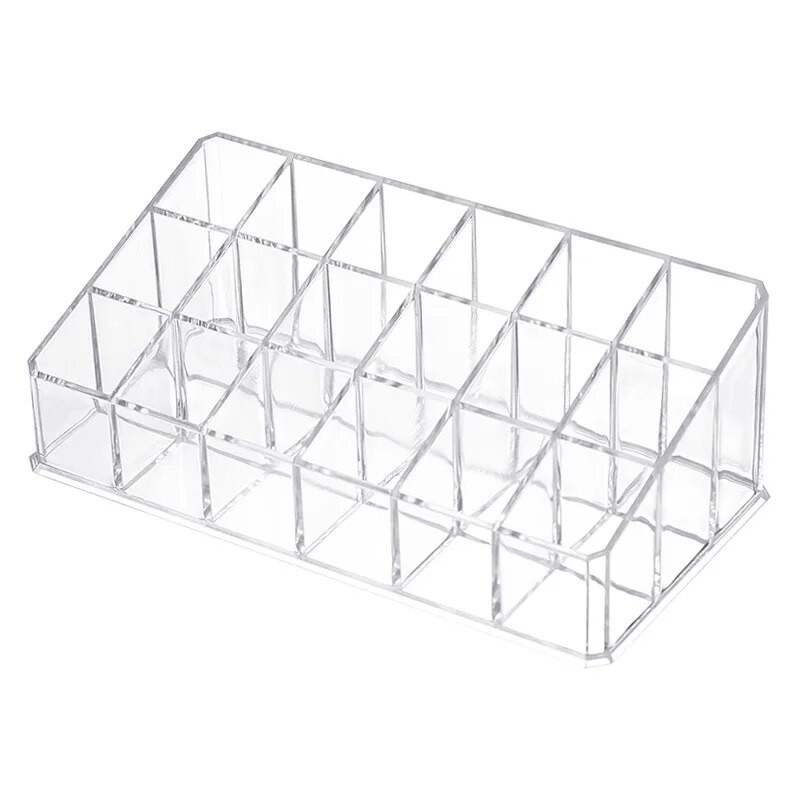 Läbipaistev 18.12.36 Grid huulepulgahoidja ümbris meikide hoiustamiskarp huulepulga näidikuhoidja kosmeetika ehete karp