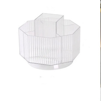 1PC Многофункционална въртяща се кутия за съхранение на четка за грим Поставка за съхранение на червило Настолен плот с голям капацитет