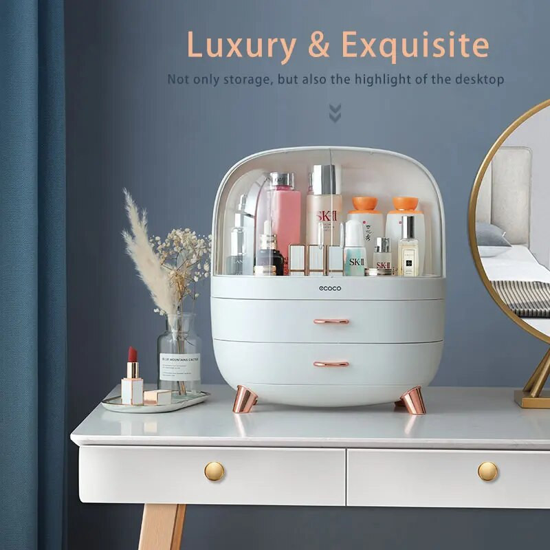 Makiažo konteineris Polish Box Desktop Storage Organizer Makiažo stalčius Didelė dėžutė Kosmetikos talpa Sandėliavimas Nagų papuošalai
