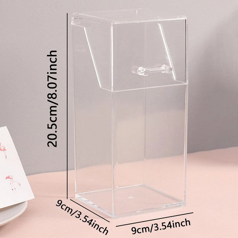 1vnt plastikinė makiažo šepetėlio laikymo dėžutė, minimalistinis skaidrus daugiafunkcis makiažo šepetėlio laikiklis namams