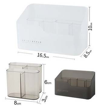 Пластмасова кутия за съхранение на гримове в банята Органайзер за козметика Настолен куфар за съхранение на гримове за бижута Органайзер за различни предмети Маса Контейнер