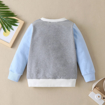 2023 Есенно-зимен пуловер Детски горнище с дълъг ръкав с принт на акула Ежедневно памучно детско облекло за есен 3 4 5 6 години