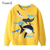 TUONXYE poiste pikkade varrukatega kampsunid multifilmid helendavad haidinosaurused kuduvad hingavad pehmest puuvillast laste top riided