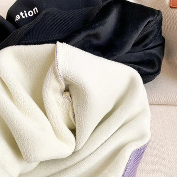 Αγόρια Χειμερινά γράμματα μόδας εμπριμέ, πυκνά φούτερ Ζεστά μανίκια φλις τσέπη εσωτερικά casual πουλόβερ