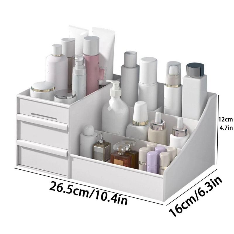 Ευέλικτη οργάνωση καλλυντικών επιτραπέζιου υπολογιστή με σχέδιο συρταριού, ιδανική για αποθήκευση σε κοιτώνα και συλλογή μακιγιάζ
