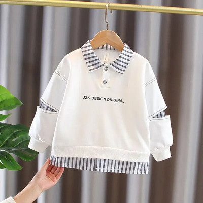 Poiste kevadine ja sügisene polokaelus, pikkade varrukatega võlts kampsun, mood vabaaja lasterõivaste topid