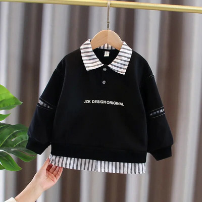 Poiste kevadine ja sügisene polokaelus, pikkade varrukatega võlts kampsun, mood vabaaja lasterõivaste topid