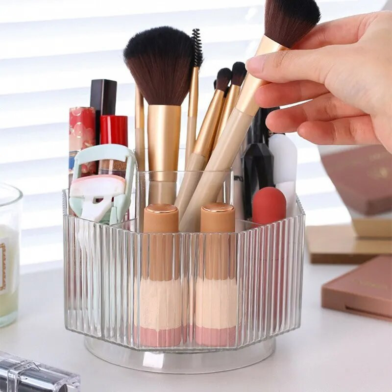 1PC Rotirajući organizator kista za šminku Stolni držač za olovku Dresser Ruž za usne Olovka za obrve Razdjelnik kista za sjenilo Organizator šminke