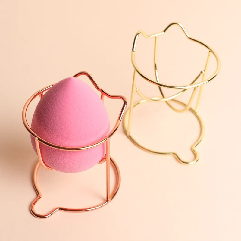 1 vnt Cute Cat Beauty Egg Bracket Džiovintuvas Kosmetinis makiažas Kempininė moliūgų pudra Puff Rack Organizer dėžutės lentynos laikiklis laikymo įrankiai